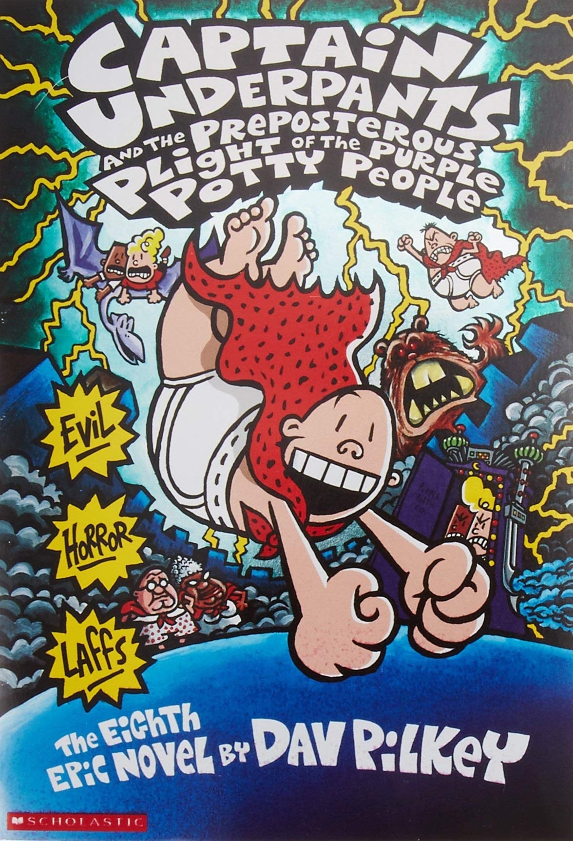 Captain Underpants and the Preposterous Plight of the Purple Potty People (Captain Underpants #8) - USED