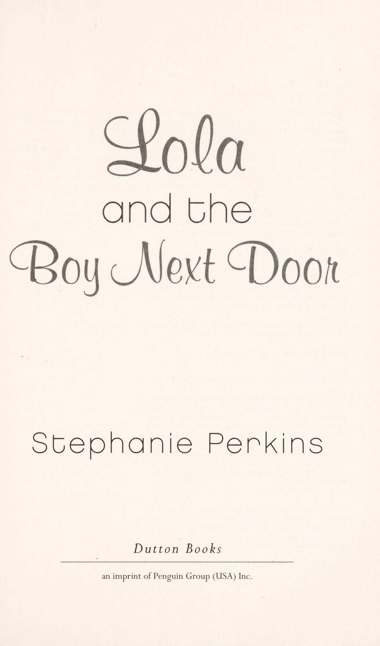Lola and the Boy Next Door