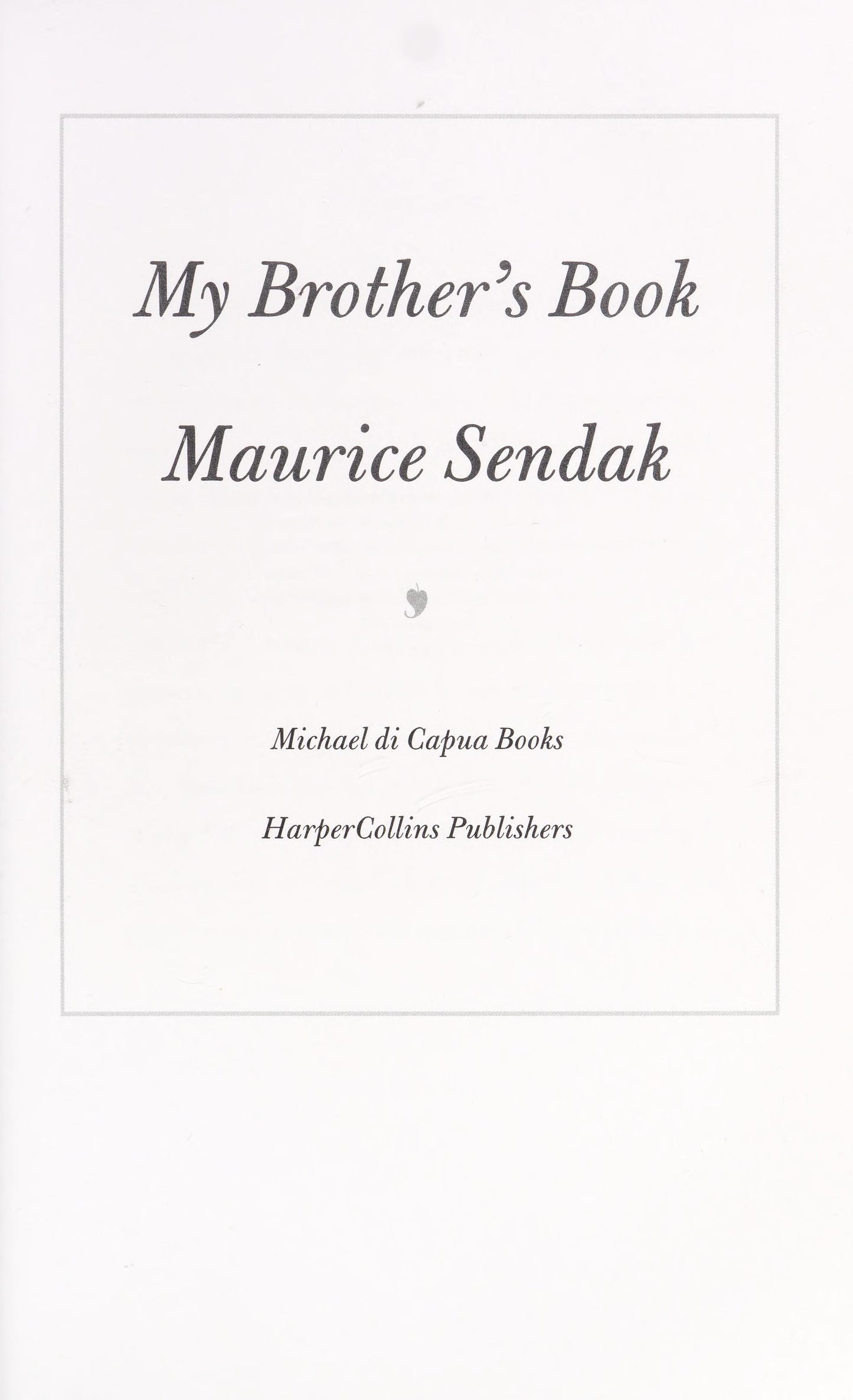 My Brother's Book by Maurice Sendak-NEW-The Book Connection-HarperCollins Publishers Limited