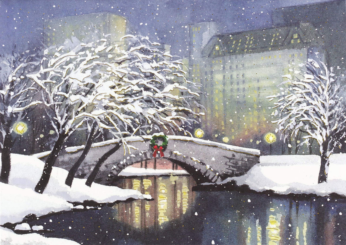 Snowfall in the Park Deluxe Boxed Holiday Cards (20 Cards, 21 Self-Sealing Envelopes) by Peter Pauper Press