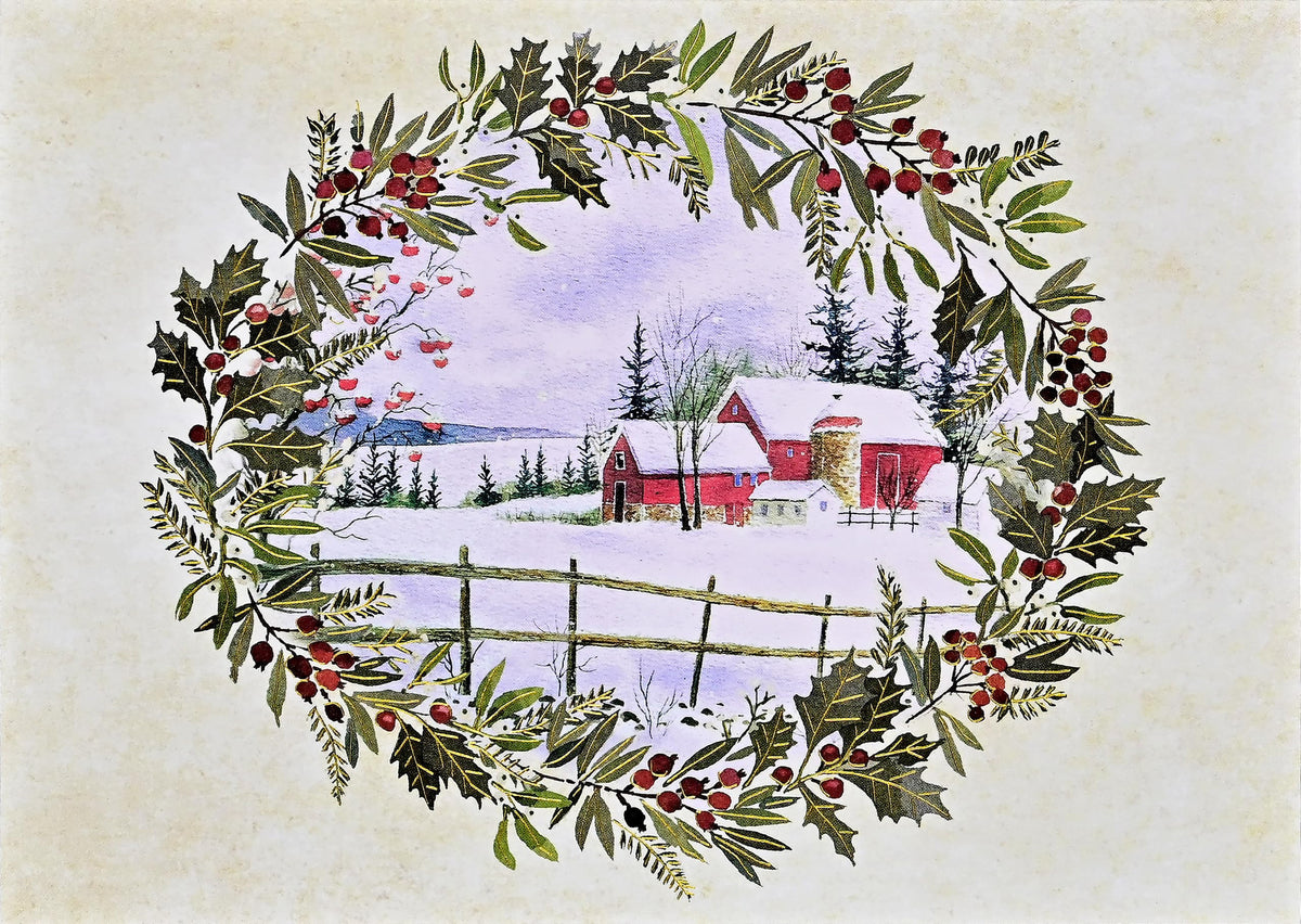Winter Holly Deluxe Boxed Holiday Cards (20 Cards, 21 Self-Sealing Envelopes) by Peter Pauper Press