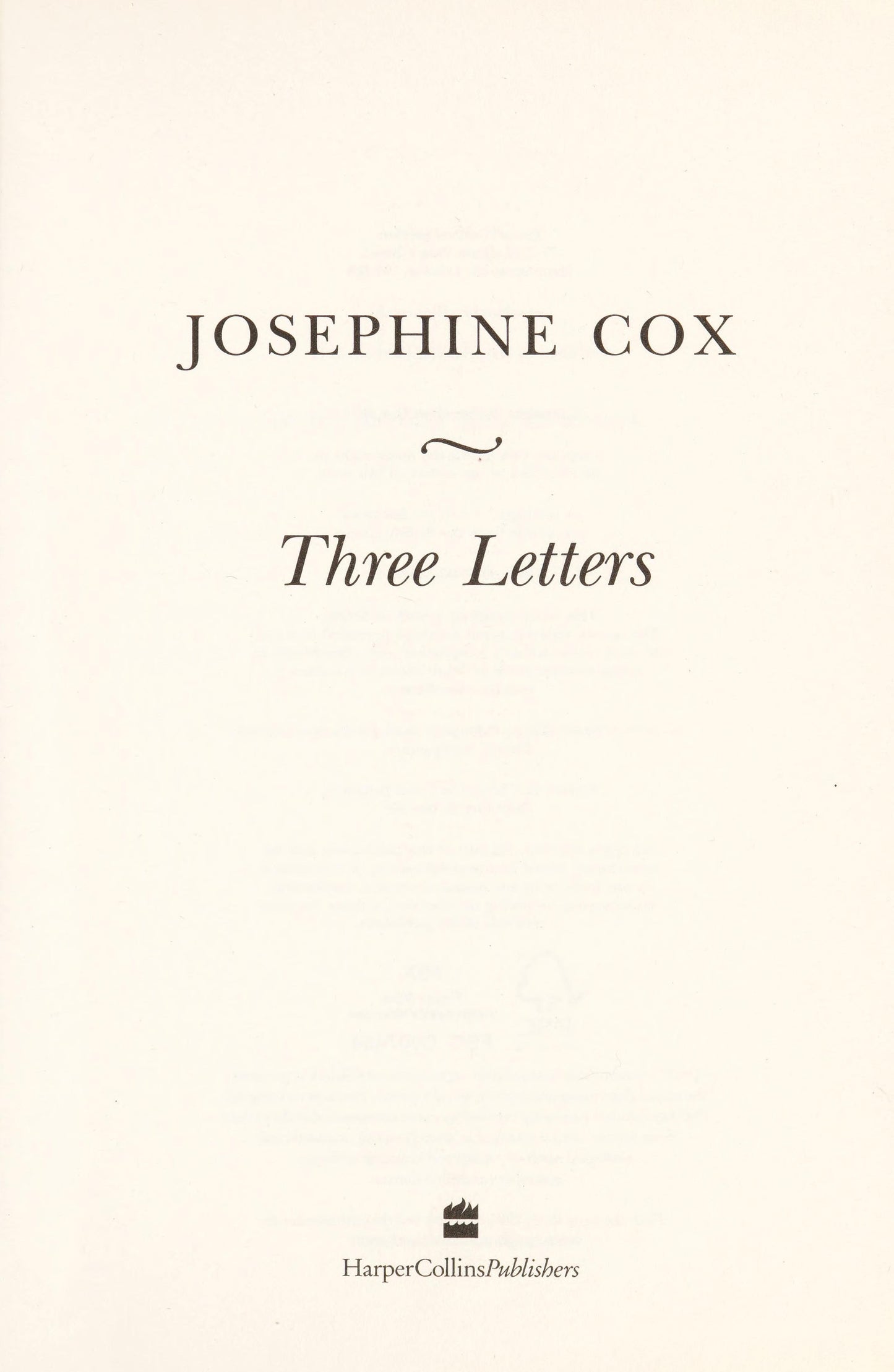 Three Letters by Josephine Cox - USED-USED-The Book Connection-HarperCollins Publishers