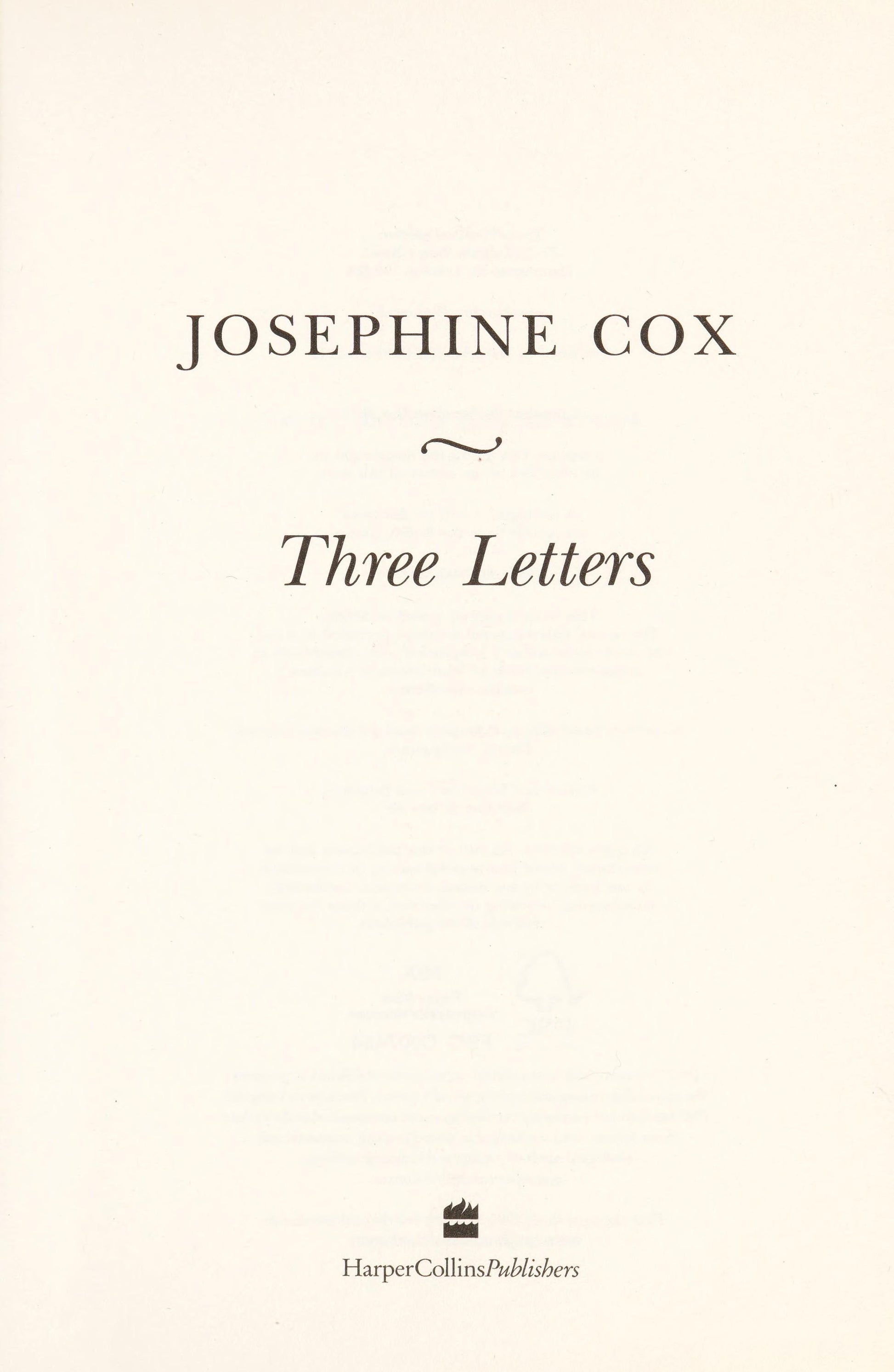 Three Letters by Josephine Cox - USED-USED-The Book Connection-HarperCollins Publishers