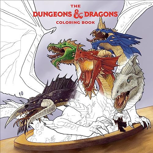 The Dungeons & Dragons Coloring Book 80 Adventurous Line Drawings by Official Dungeons & Dragons Licensed - NEW - Clarkson Potter/Ten Speed