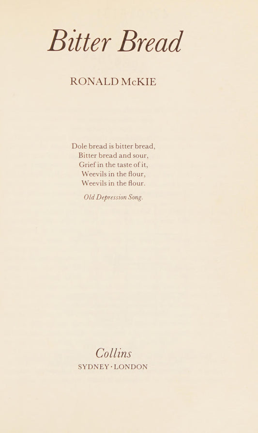 Bitter bread by McKie, Ronald Cecil Hamlyn - USED Collins