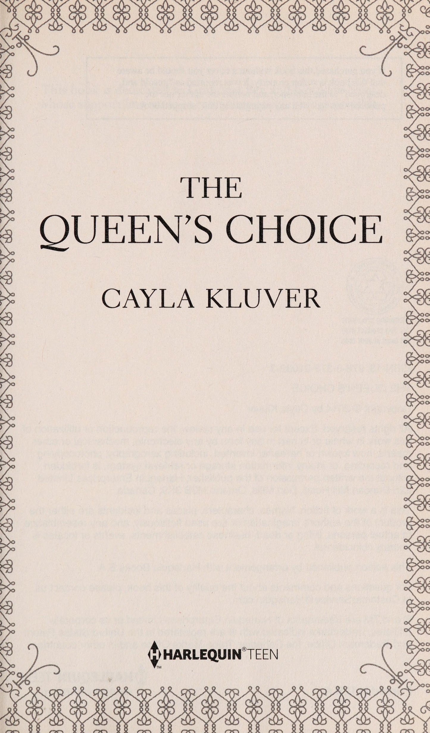 The Queen's Choice by Cayla Kluver
