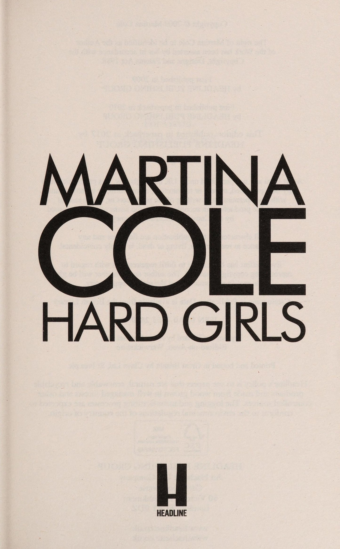 Hard Girls by Martina Cole - USED