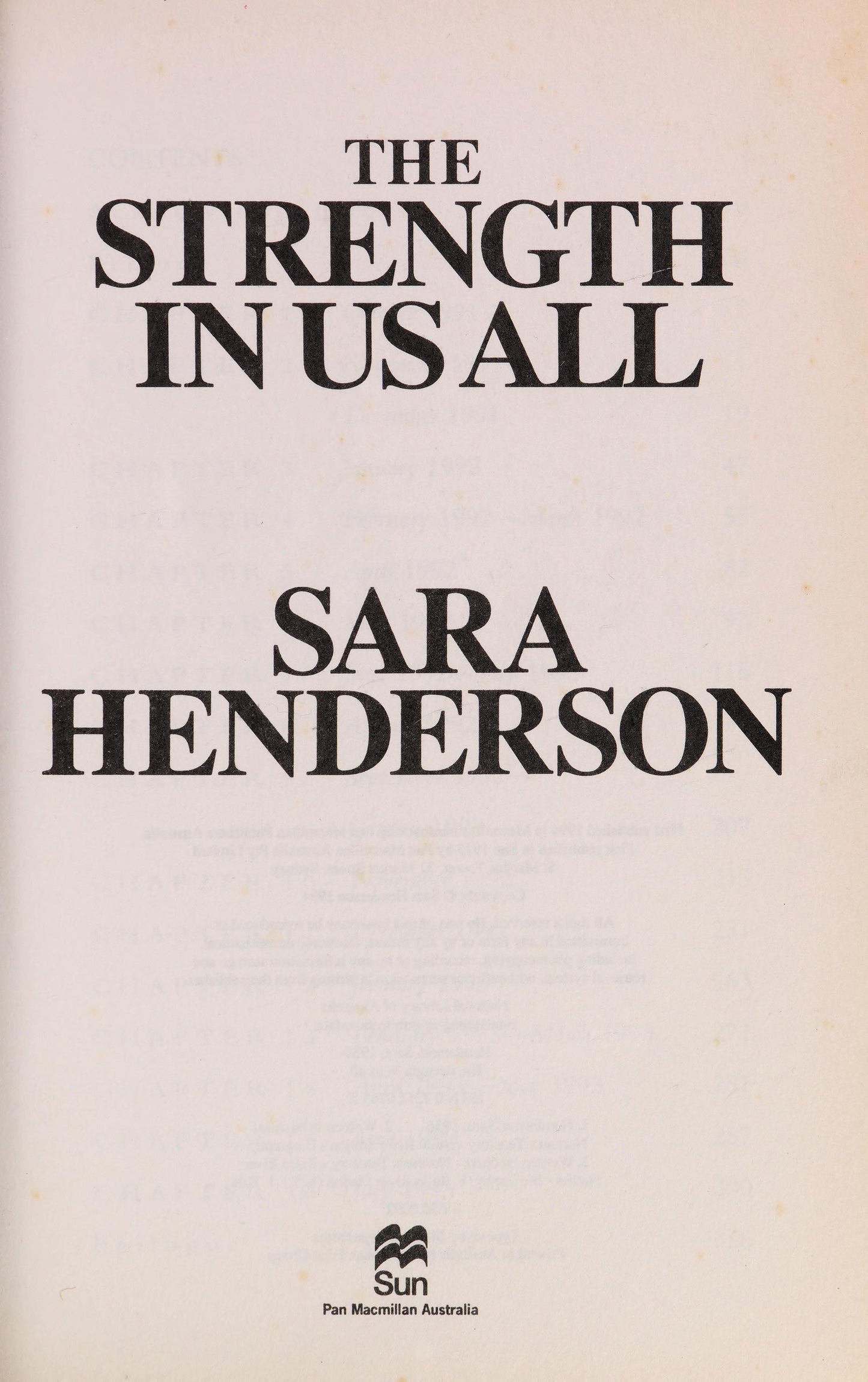 The Strength in Us All by Sara Henderson - USED
