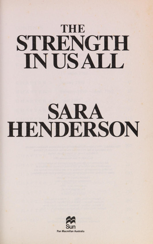 The Strength in Us All by Sara Henderson - USED