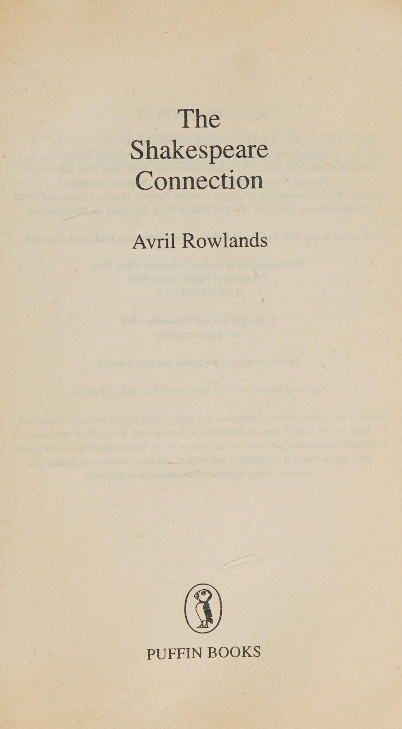 The Shakespeare Connection by Avril Rowlands
