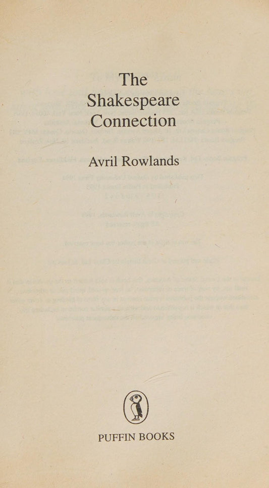 The Shakespeare Connection by Avril Rowlands