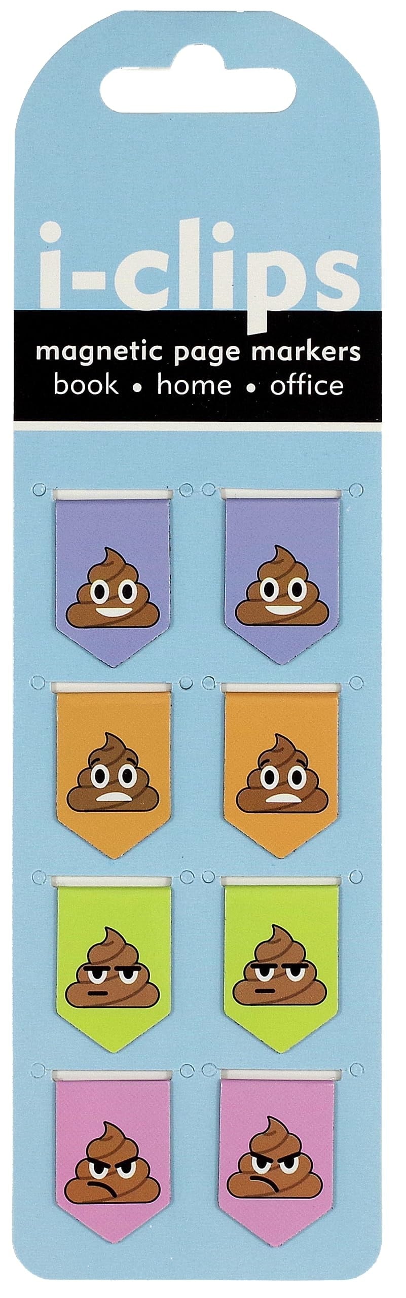 Poop i-clips Magnetic Page Markers (Set of 8 Magnetic Bookmarks) by Inc. Peter Pauper Press
