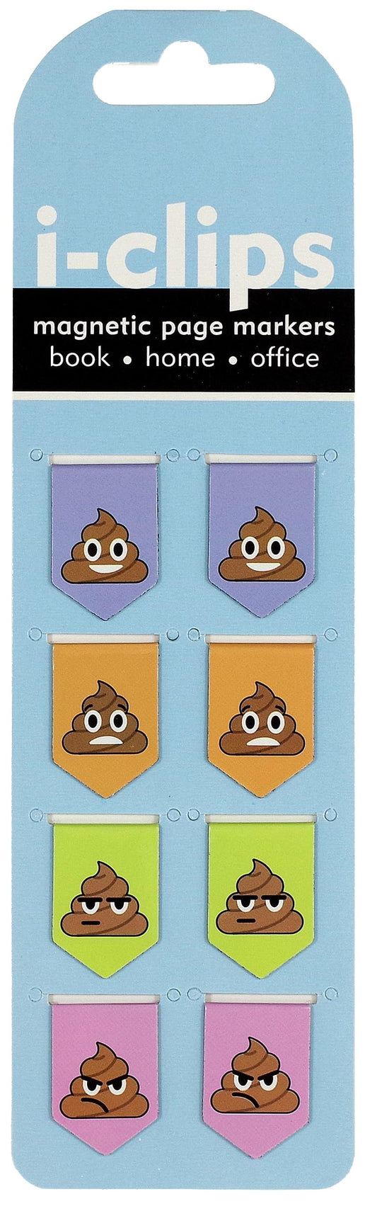 Poop i-clips Magnetic Page Markers (Set of 8 Magnetic Bookmarks) by Inc. Peter Pauper Press