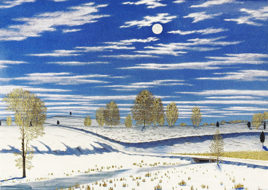 Winter Scene in Moonlight Deluxe Boxed Holiday Cards (20 Cards, 21 Self-Sealing Envelopes) by Peter Pauper Press
