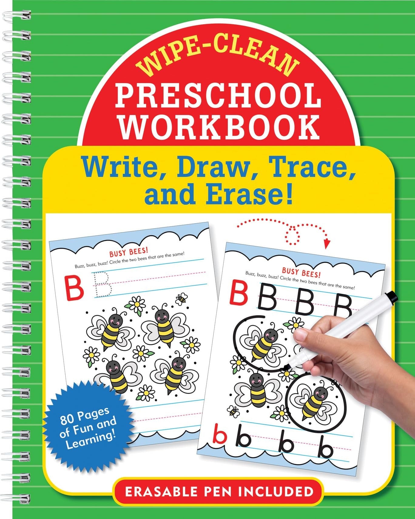 Wipe-Clean Preschool Workbook - Pre-K Practice for Letters, Numbers, and Fine Motor Skills Write, Draw, Trace, and Erase! by Peter Pauper Press