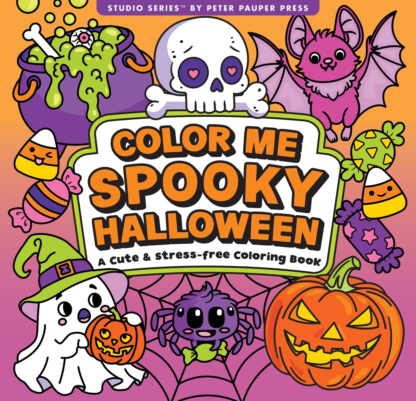 Color Me Spooky Halloween Coloring Book (31 single-sided designs on thick paper) by Peter Pauper Press