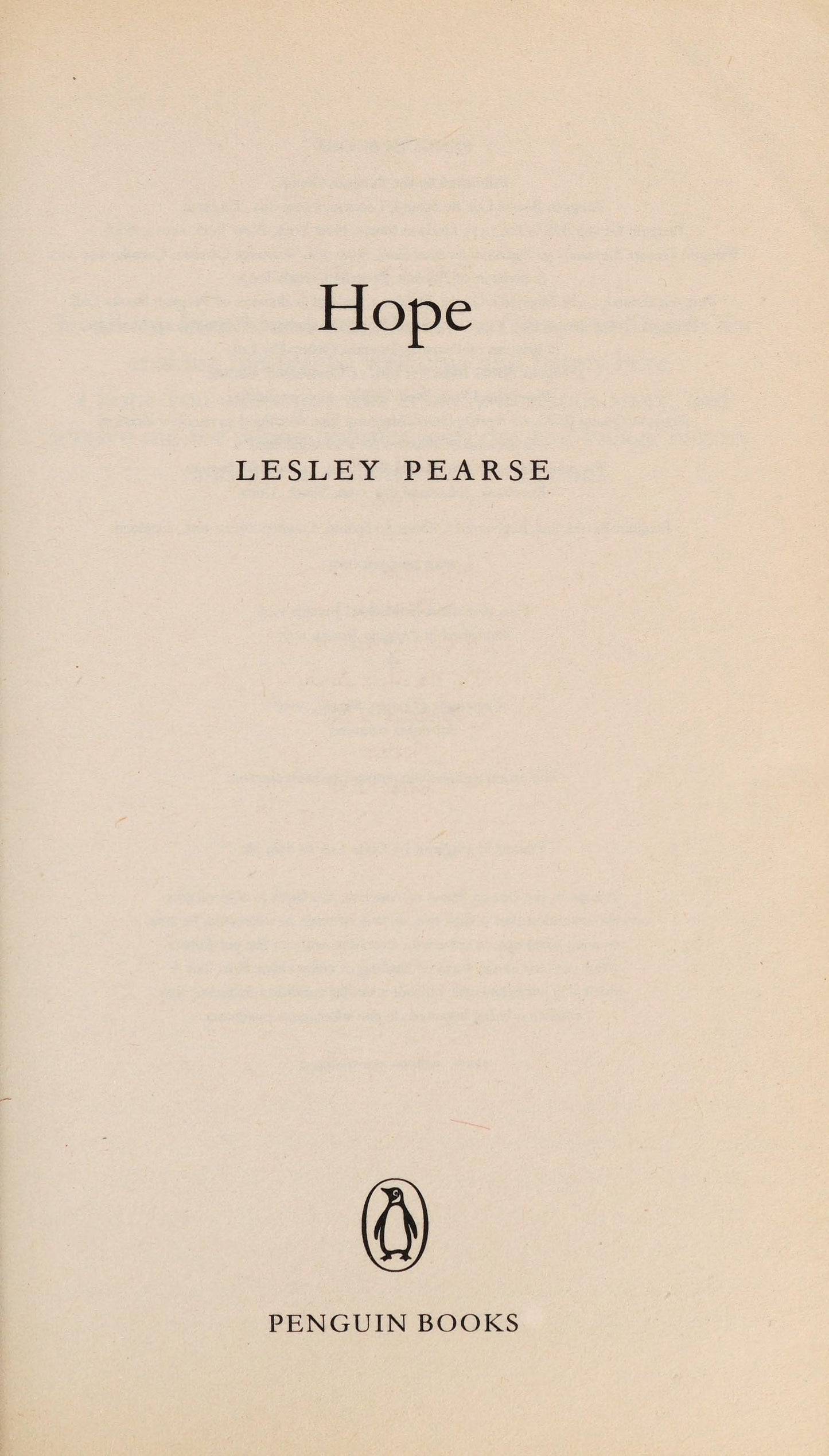 Hope by Lesley Pearse - USED