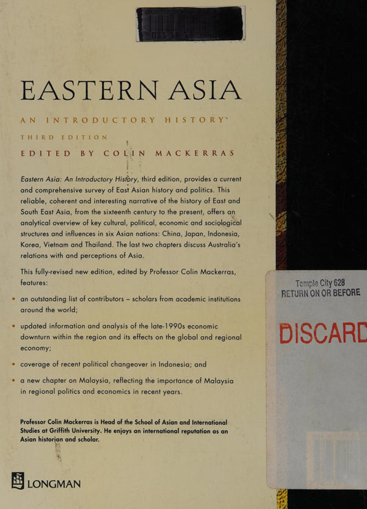Eastern Asia An Introductory History by Colin Mackerras