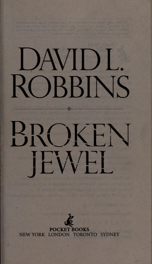 Broken Jewel A Novel by David L. Robbins Pocket Books